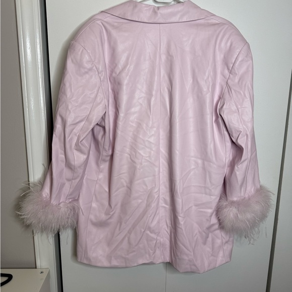 Lamarque Galia Feather Trim Blazer Pink Parasol - M/L - Picture 7 of 12